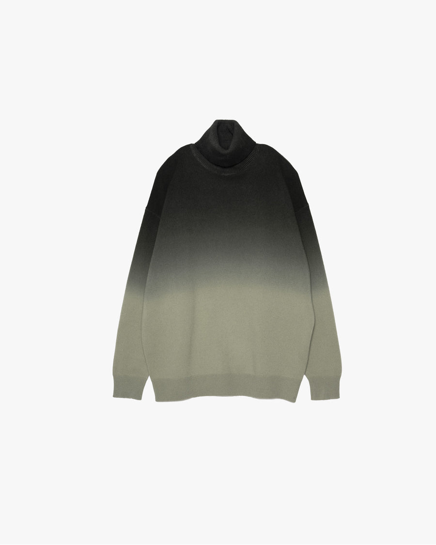 Gradient Dyed Wool High Neck Knit