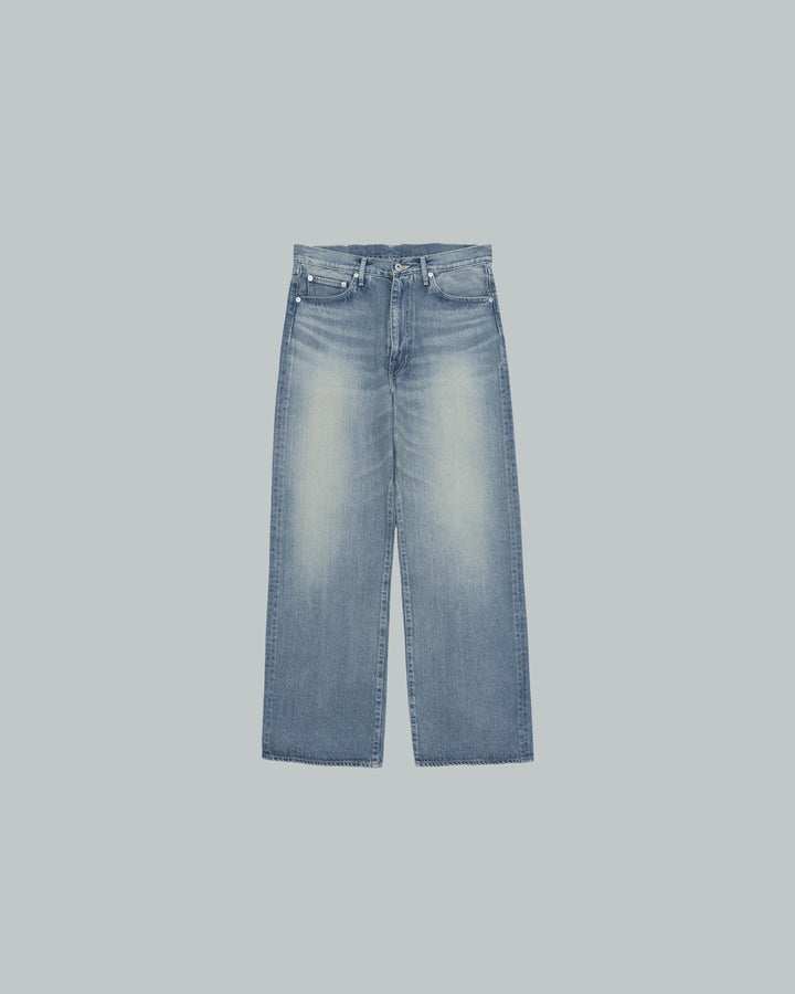 Recycled Cotton Denim Five Pocket Wide Straight Pants