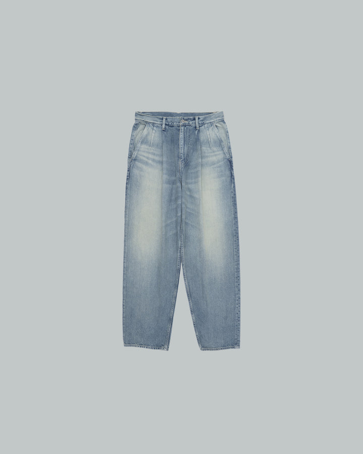 Recycled Cotton Denim Two Tuck Tapered Pants