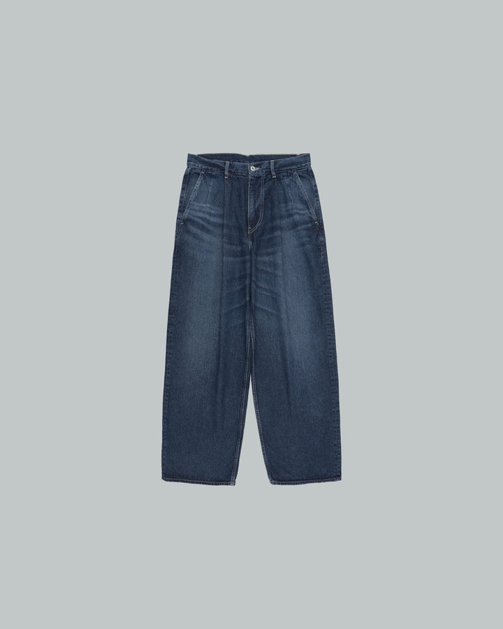 Recycled Cotton Denim Two Tuck Pants