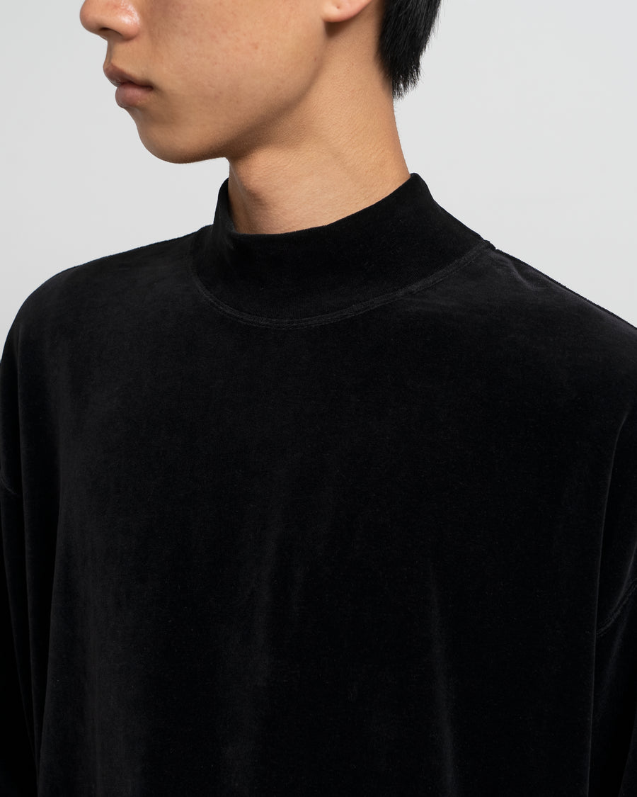 Compact Velour Mock Neck