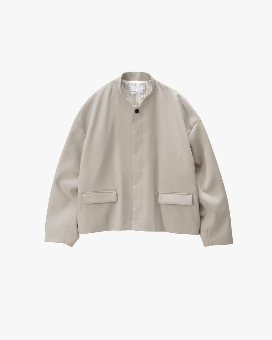 Techno Wool Nylon Stand Collar Short Jacket