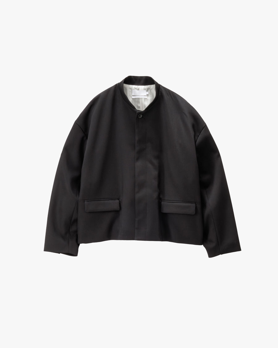 Techno Wool Nylon Stand Collar Short Jacket