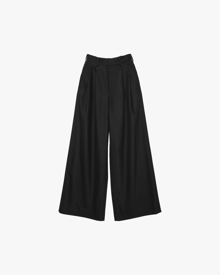 Techno Wool Nylon Two Tuck Wide Pants