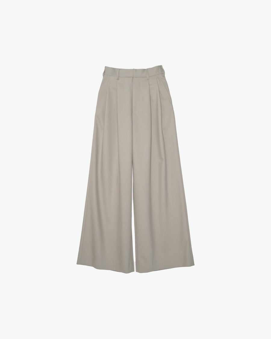 Techno Wool Nylon Two Tuck Wide Pants