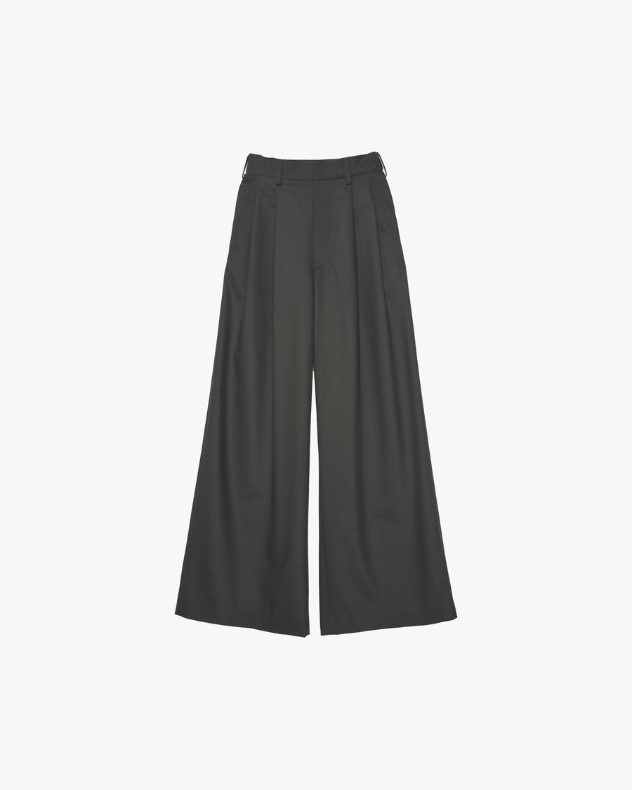 Techno Wool Nylon Two Tuck Wide Pants