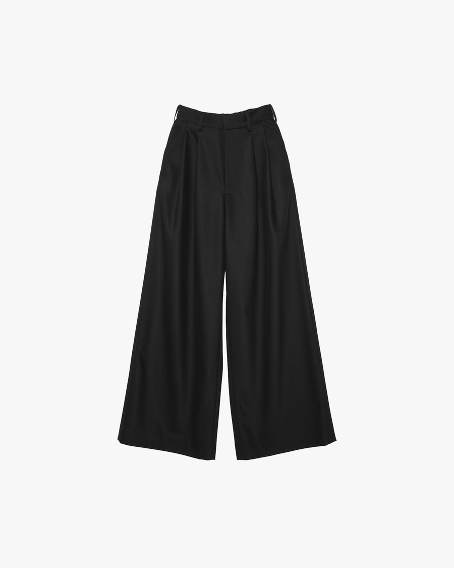 Techno Wool Nylon Two Tuck Wide Pants