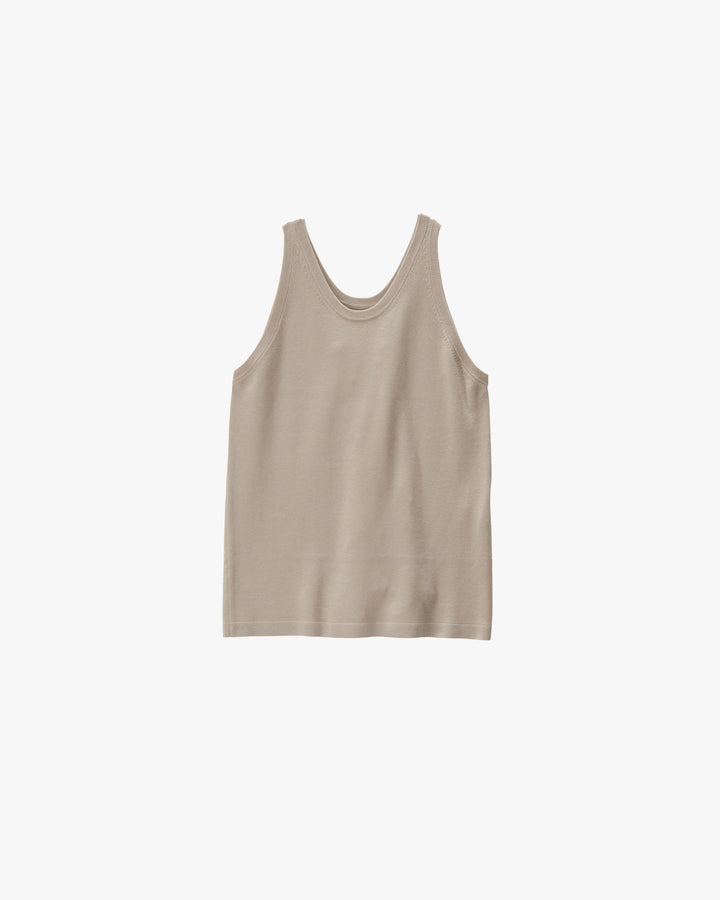 Mercerized Fine Wool Knit Tank Top
