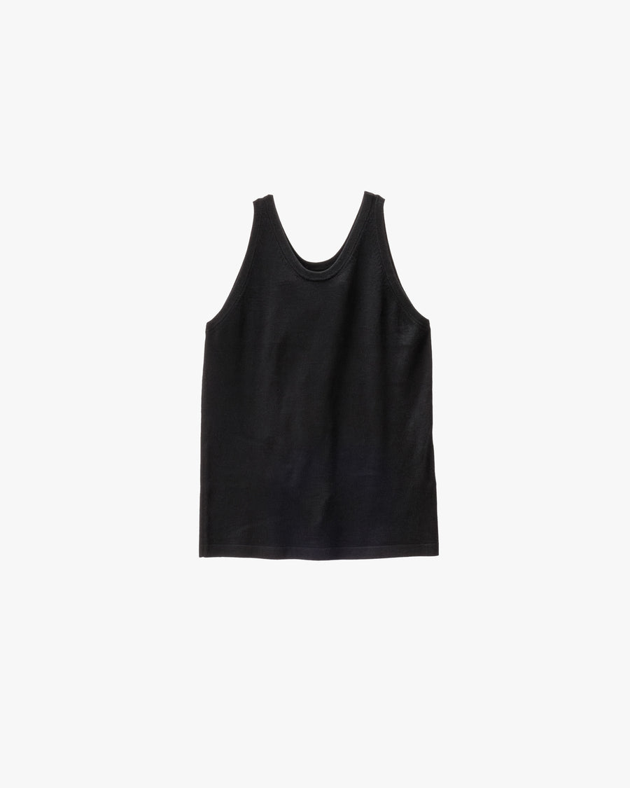 Mercerized Fine Wool Knit Tank Top