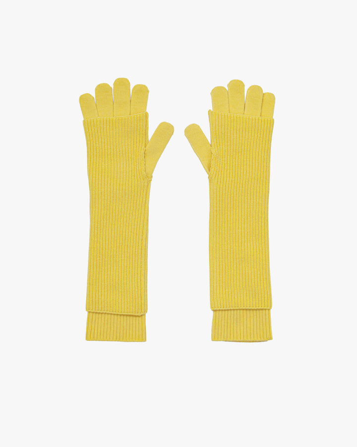 Mercerized Fine Wool Knit Layered Gloves