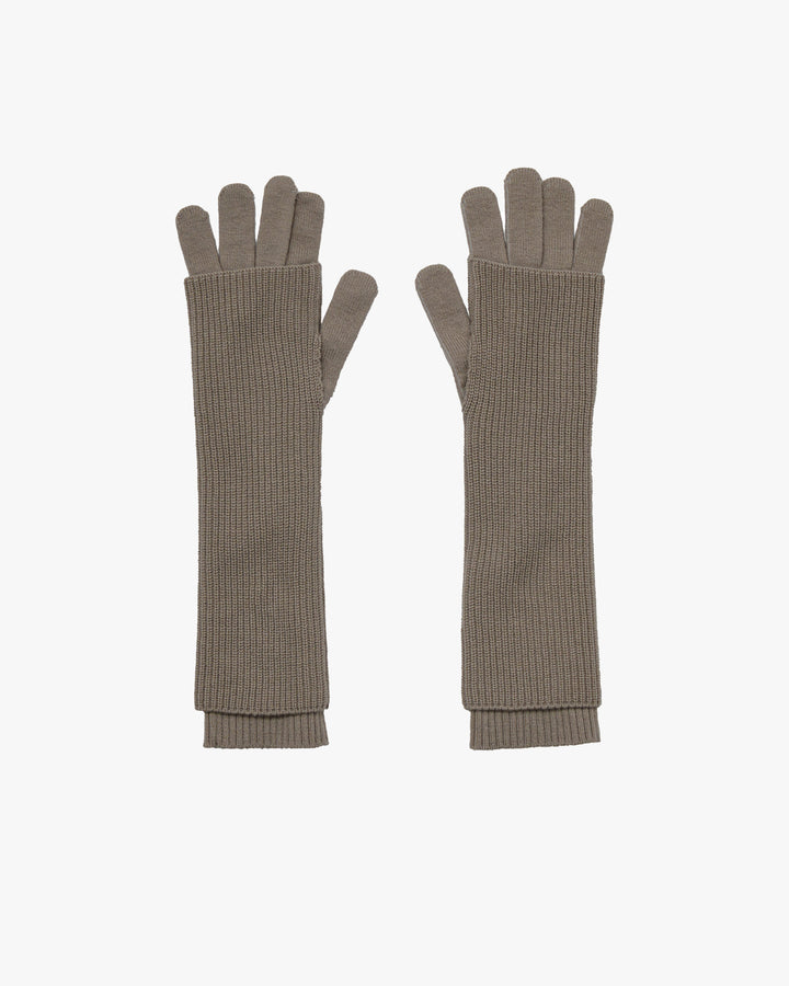 Mercerized Fine Wool Knit Layered Gloves