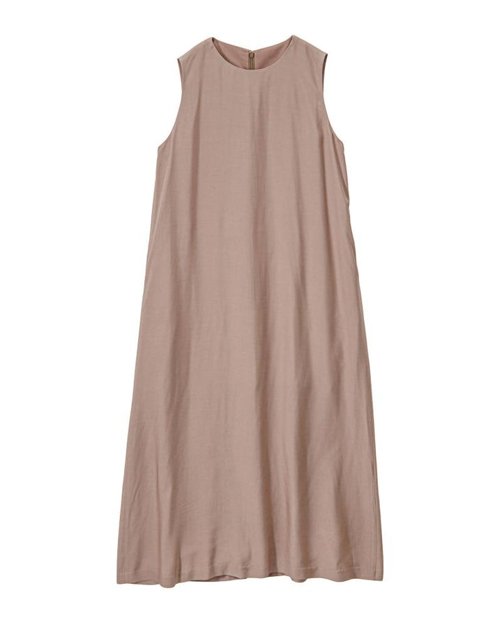 Viscose Cupro Back Satin Sleeveless Dress