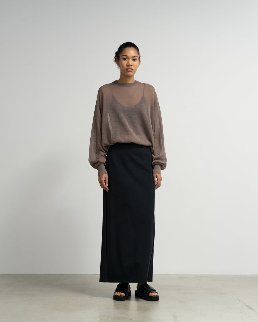 other - ワンデルング WANDERUNG ニット 丸首 半袖 クロップド丈 グレー S SALE- Coiled Wool Nylon Oversized Crew Neck Knit – Graphpaper