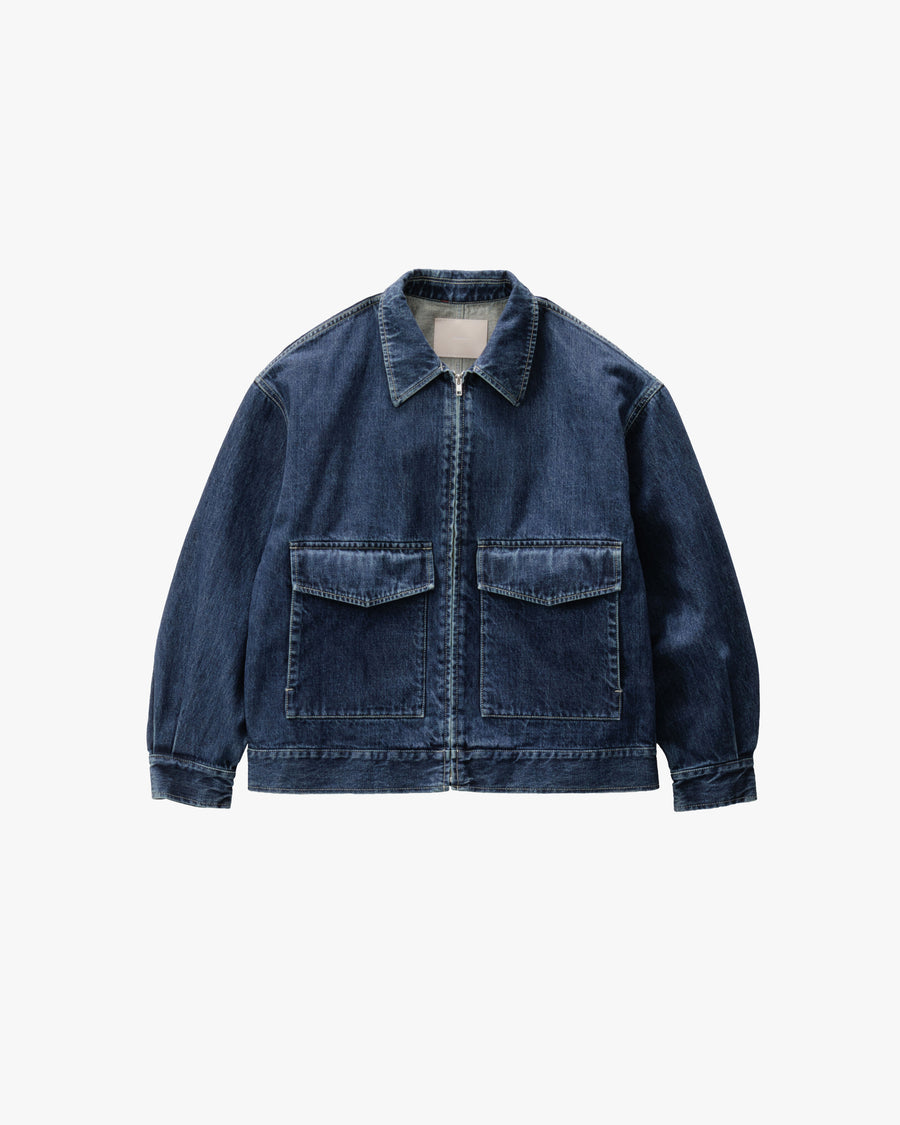 Selvage Denim Zip Jacket -DARK FADE -