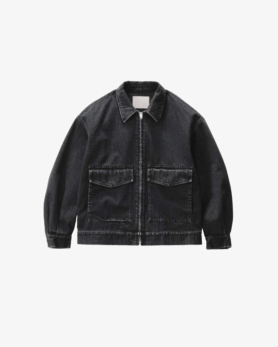 Selvage Denim Zip Jacket -DARK FADE -