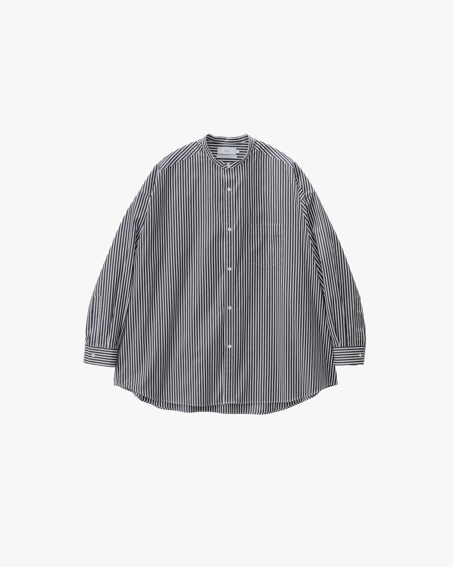 High Count Band Collar Round Cut Oversized Shirt