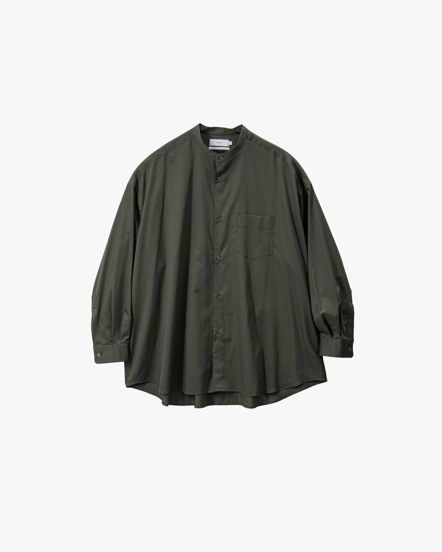Silicon Poplin Oversized Band Collar Shirt