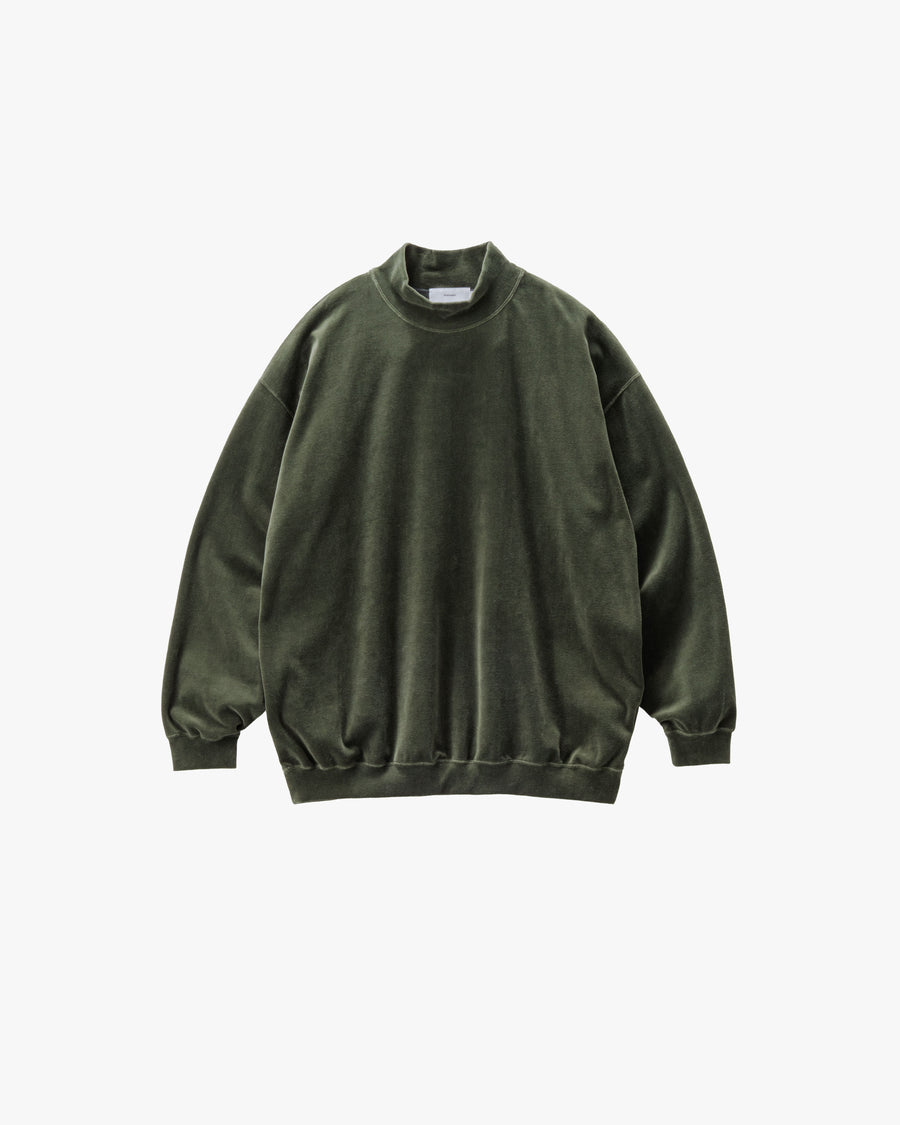 Compact Velour Mock Neck