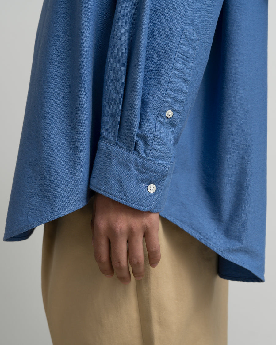 Oxford L/S Oversized Band Collar Shirt