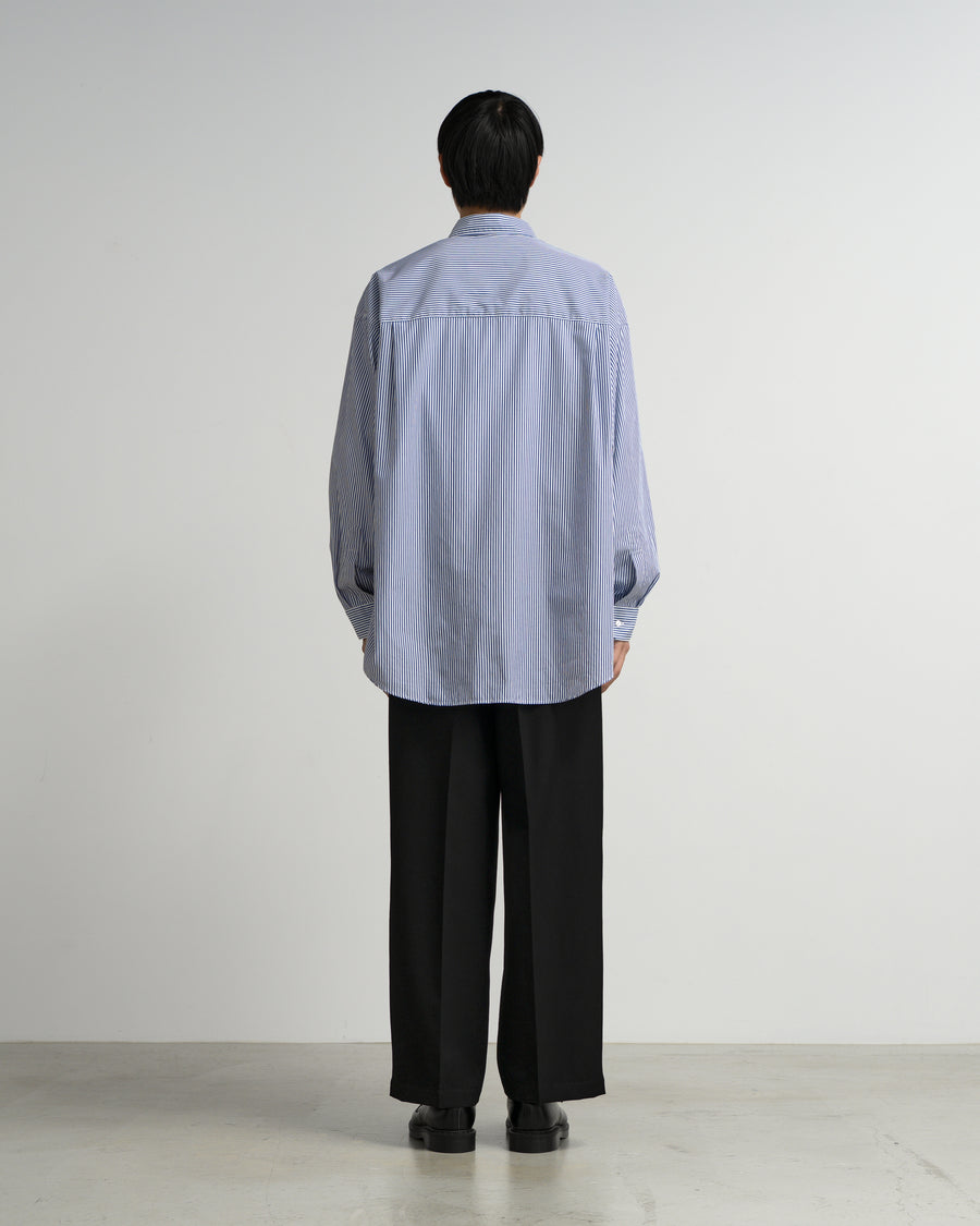 Broad Stripe L/S Oversized Regular Collar Shirt