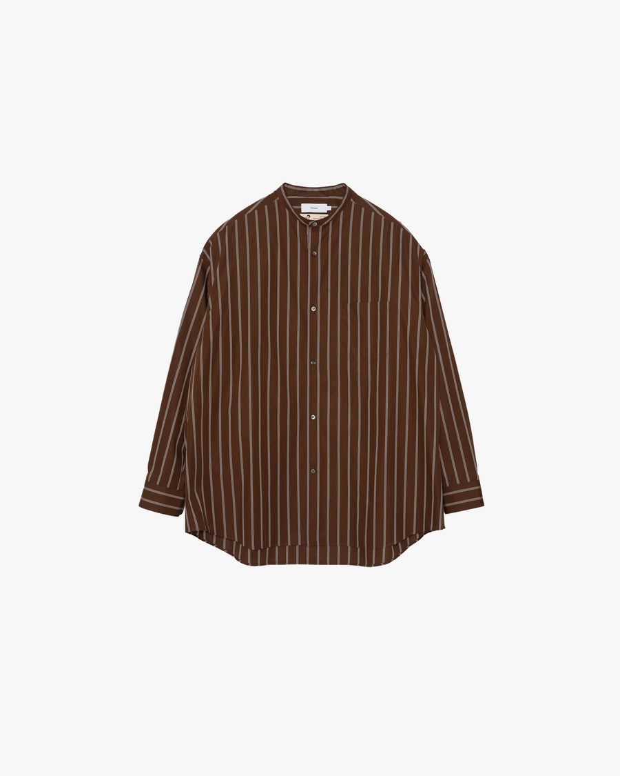 SIDOGRAS Stripe L/S Oversized Band Collar Shirt