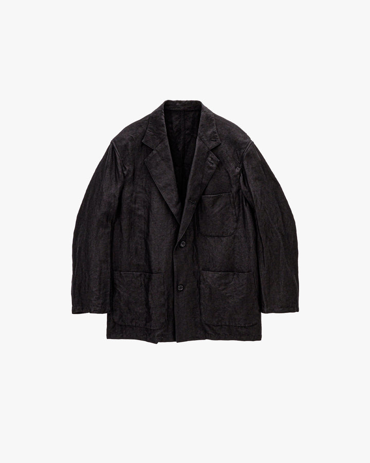 Linen Cupro Back Satin Work Jacket