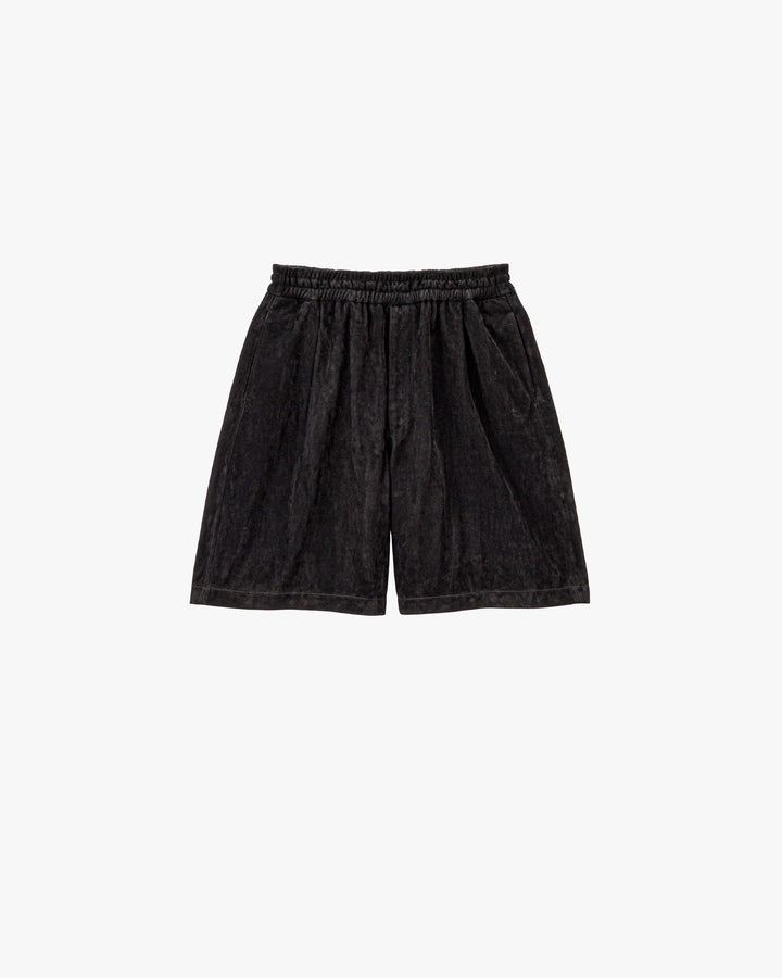 Cow Nubuck Leather Wide Shorts