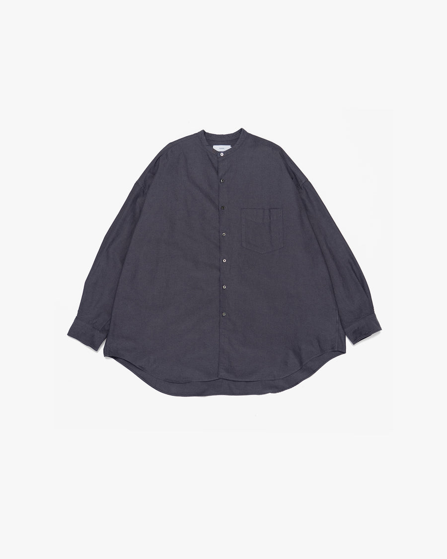 Oxford L/S Oversized Band Collar Shirt