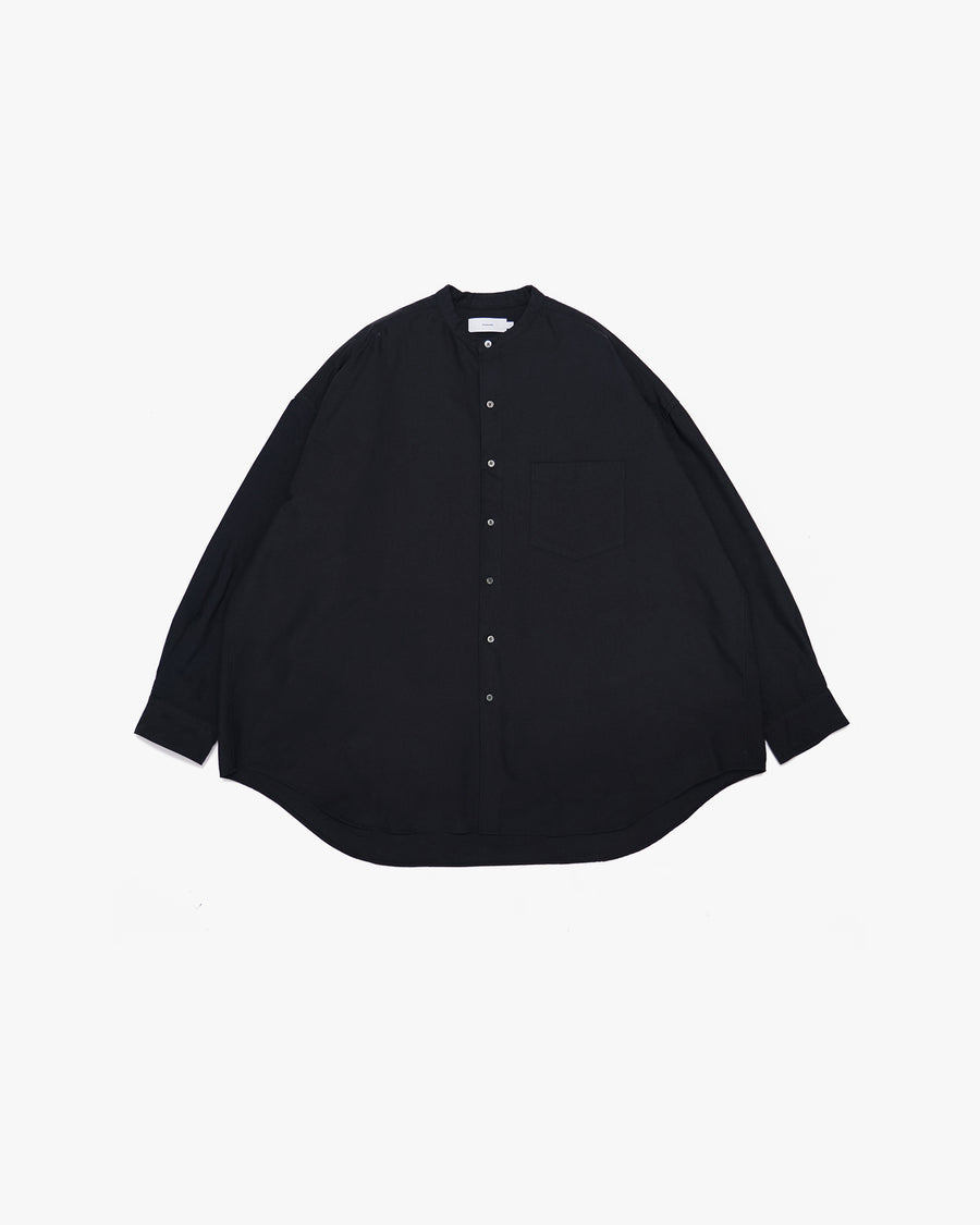 Oxford L/S Oversized Band Collar Shirt