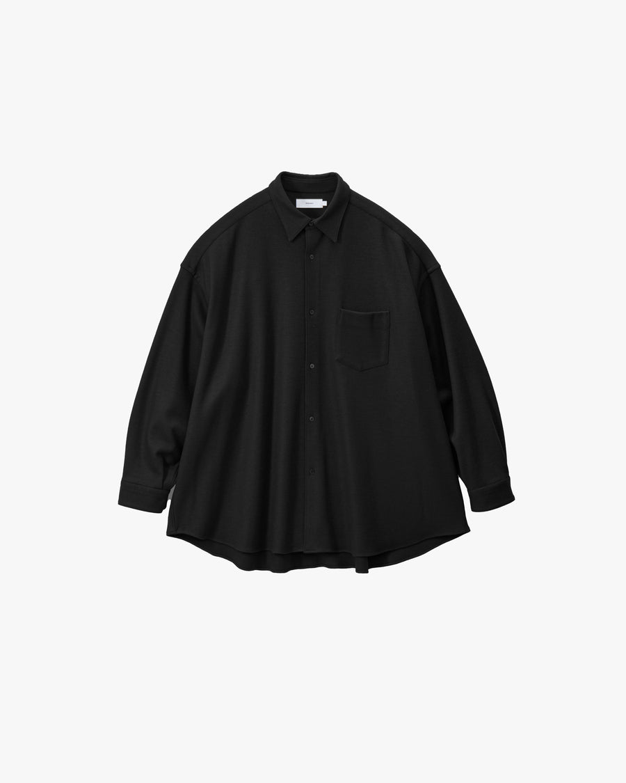 Wool Smooth Flannel Oversized Regular Collar Shirt
