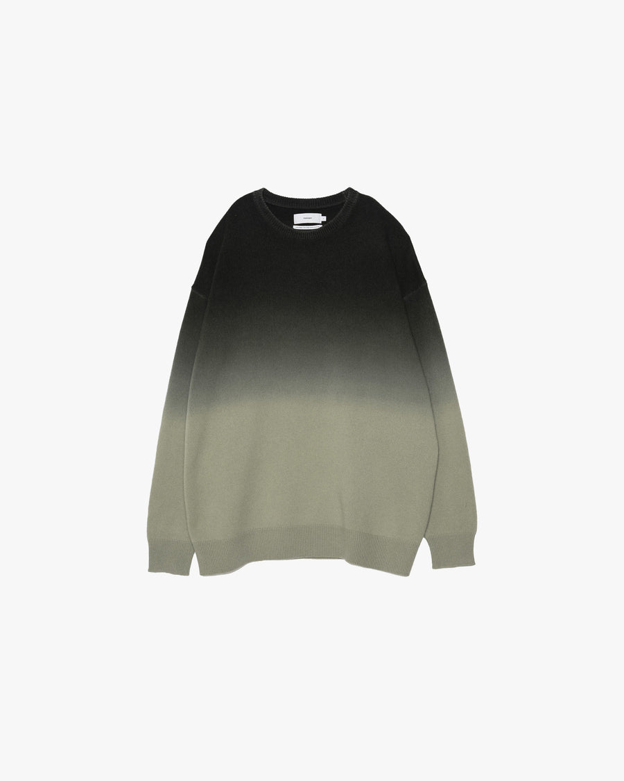 Gradient Dyed Wool Crew Neck Knit