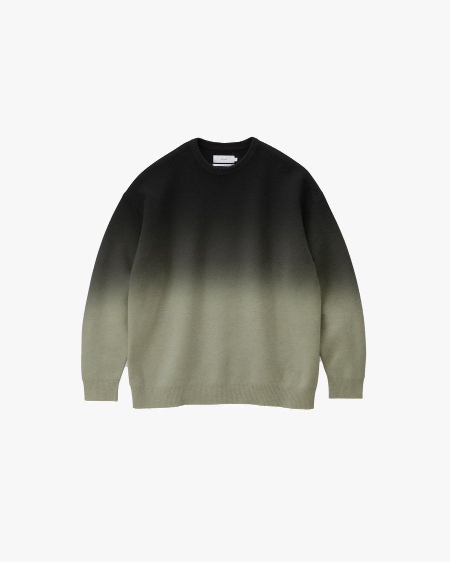 Gradient Dyed Wool Crew Neck Knit