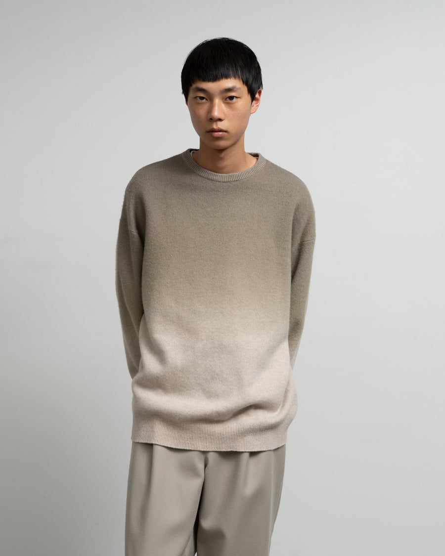 Gradient Dyed Wool Crew Neck Knit