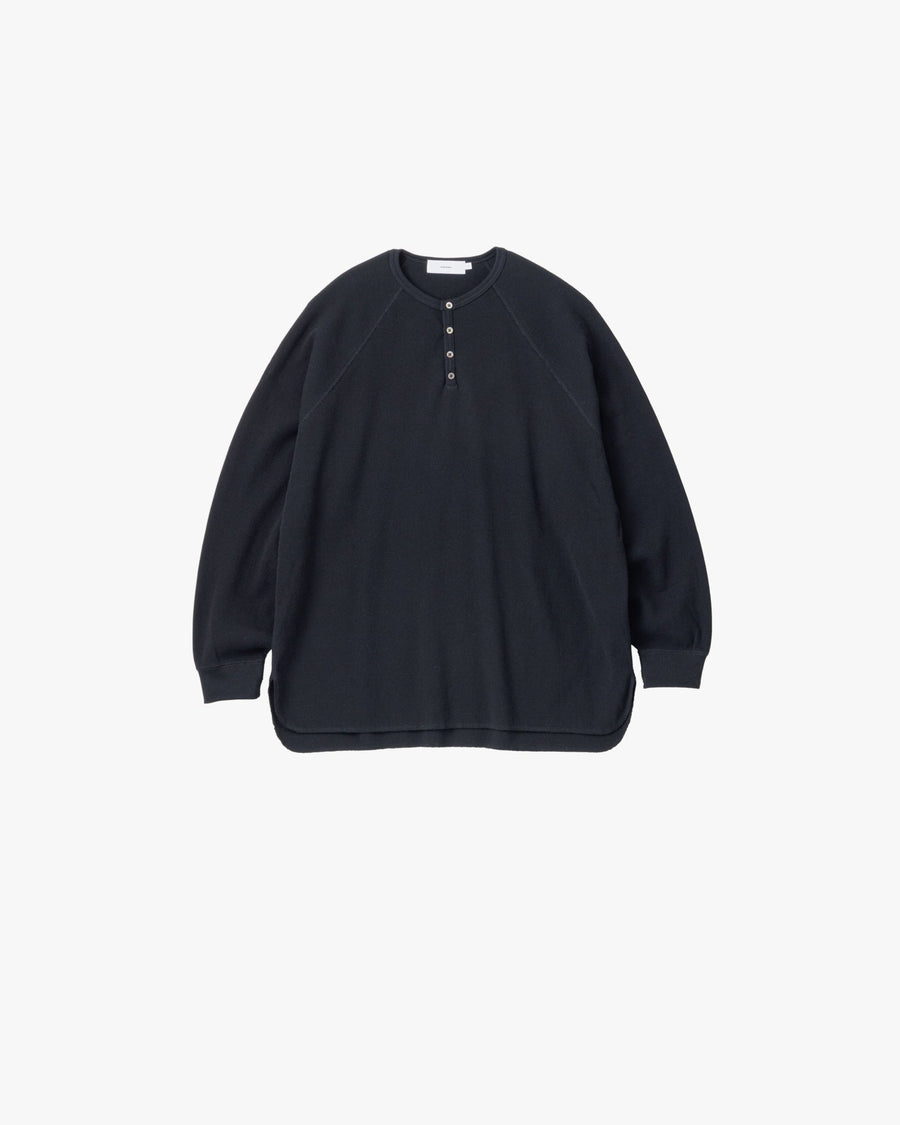 Waffle L/S Henley Neck Tee