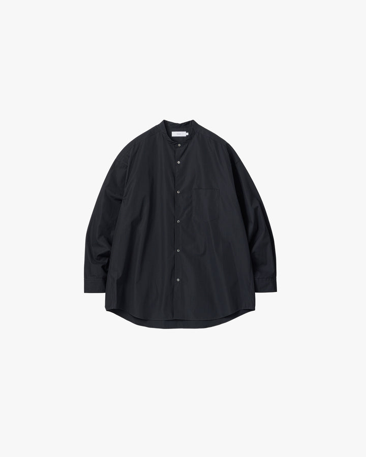 High Count Band Collar Round Cut Oversized Shirt
