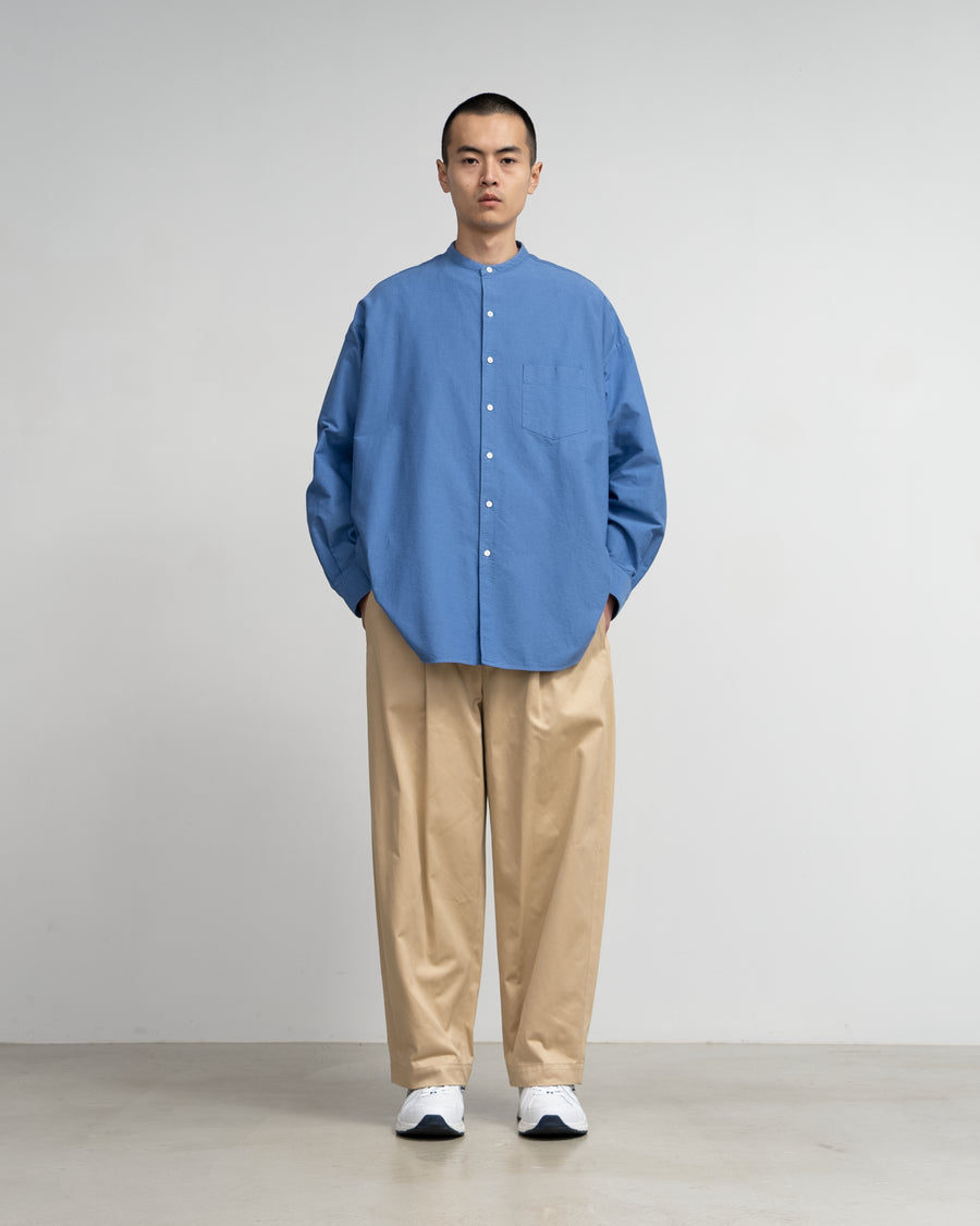 Oxford L/S Oversized Band Collar Shirt