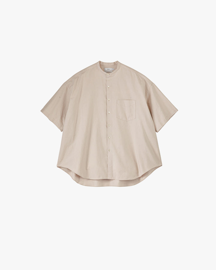Oxford S/S Oversized Band Collar Shirt