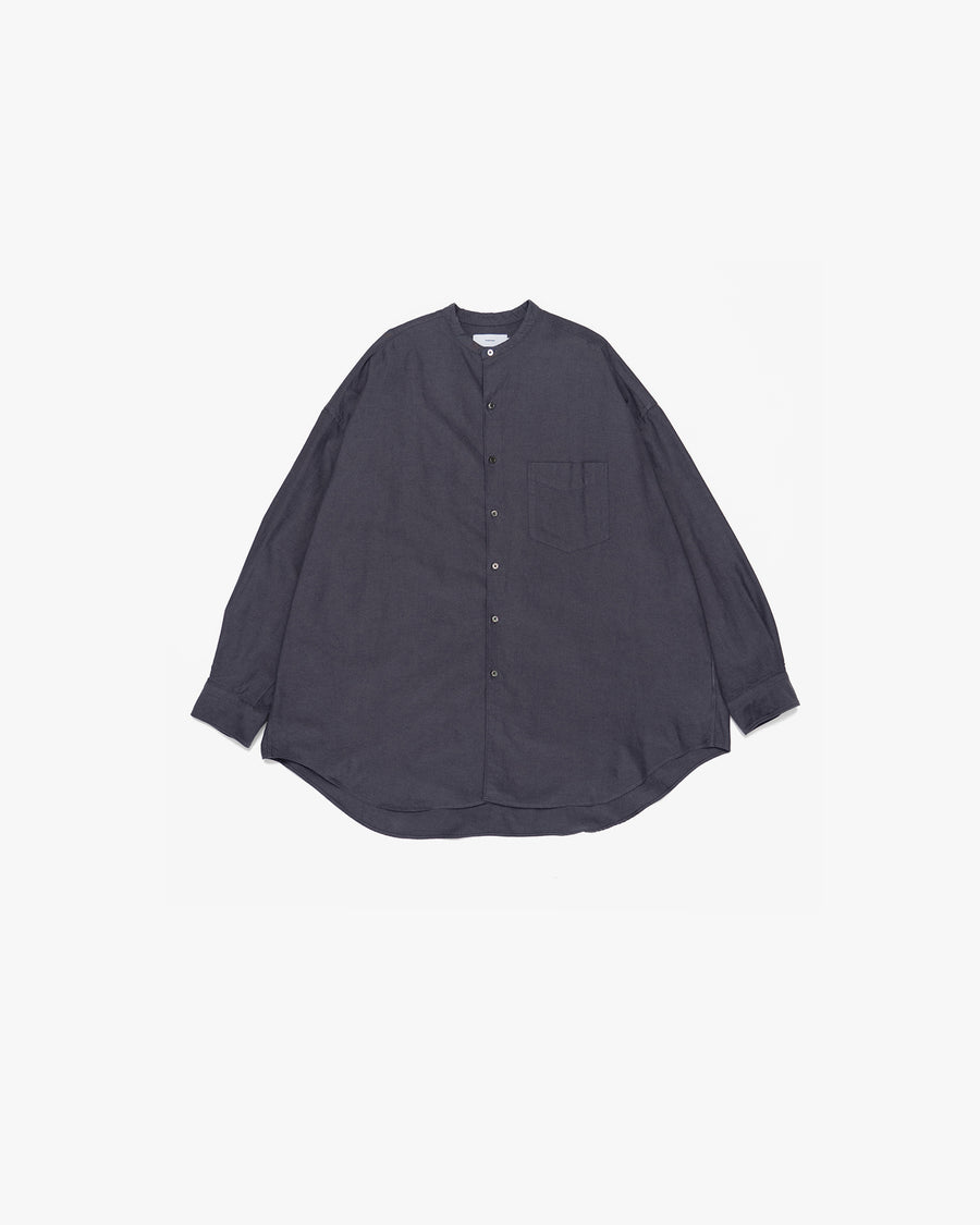 Oxford L/S Oversized Band Collar Shirt