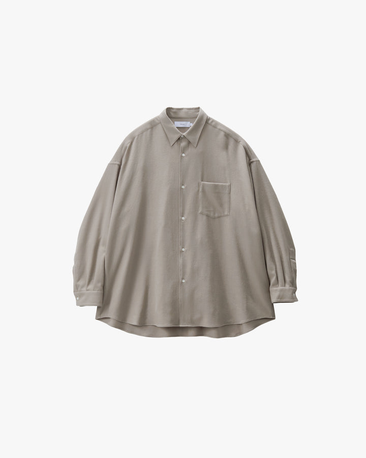 Extra Fine Wool Viyella Oversized Regular Collar Shirt