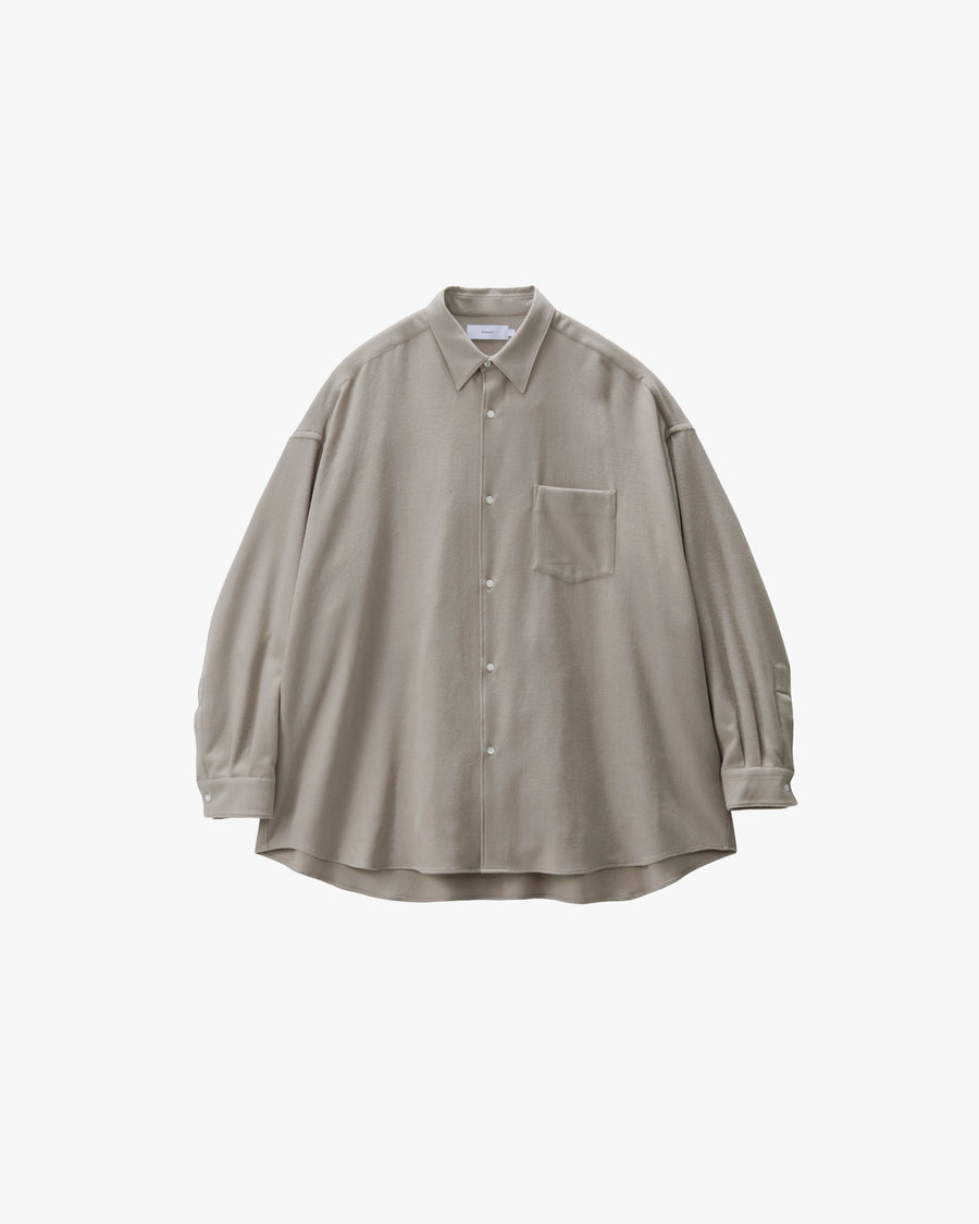 Extra Fine Wool Viyella Oversized Regular Collar Shirt