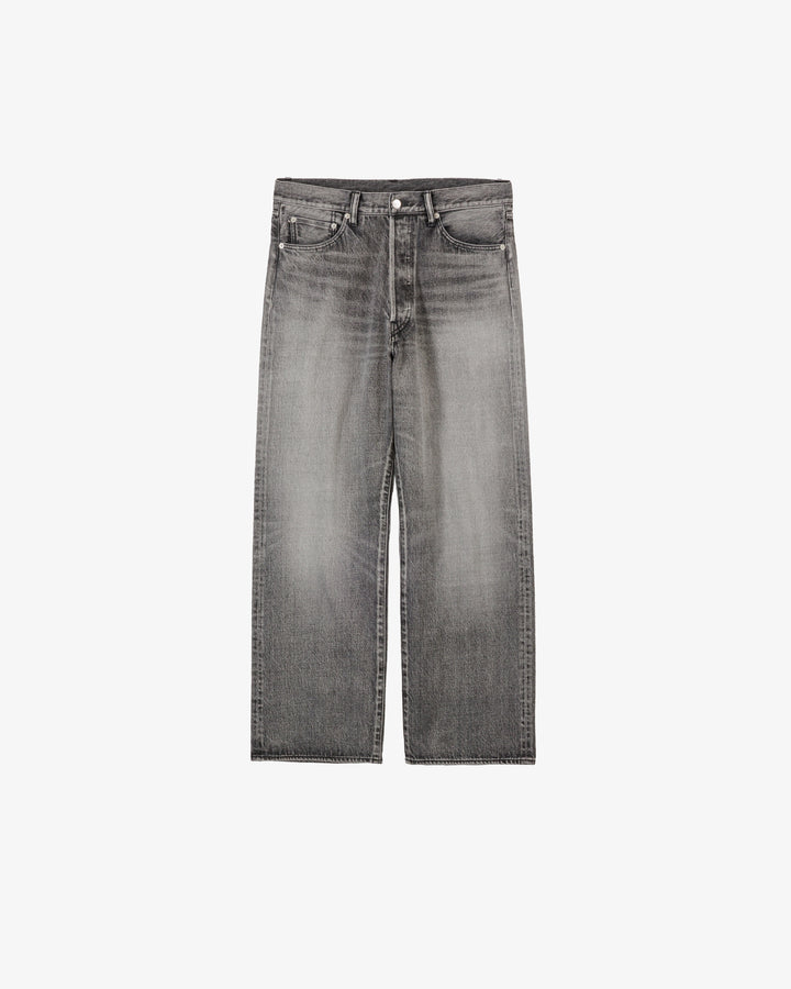 Selvage Denim Five Pocket Wide Straight Pants -LIGHT FADE-