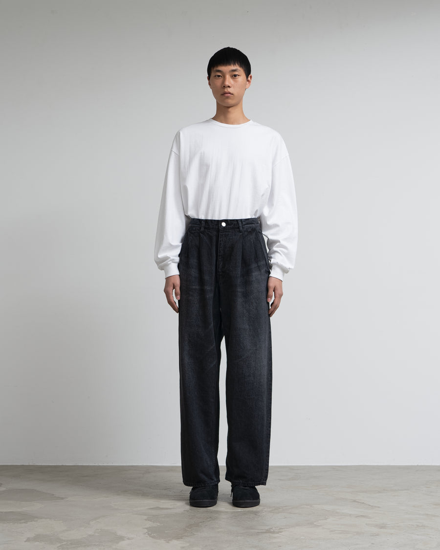 Selvage Denim Two Tuck Pants -DARK FADE-