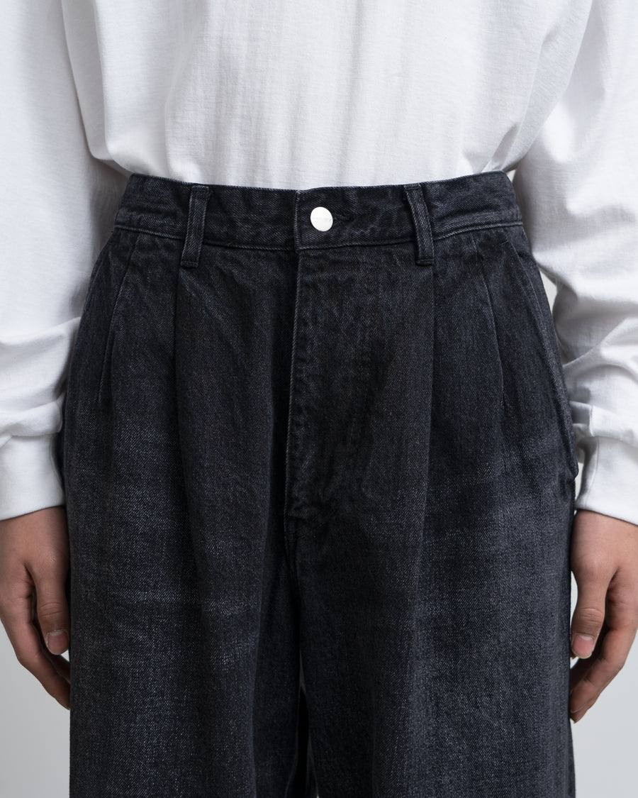 Selvage Denim Two Tuck Pants -DARK FADE-