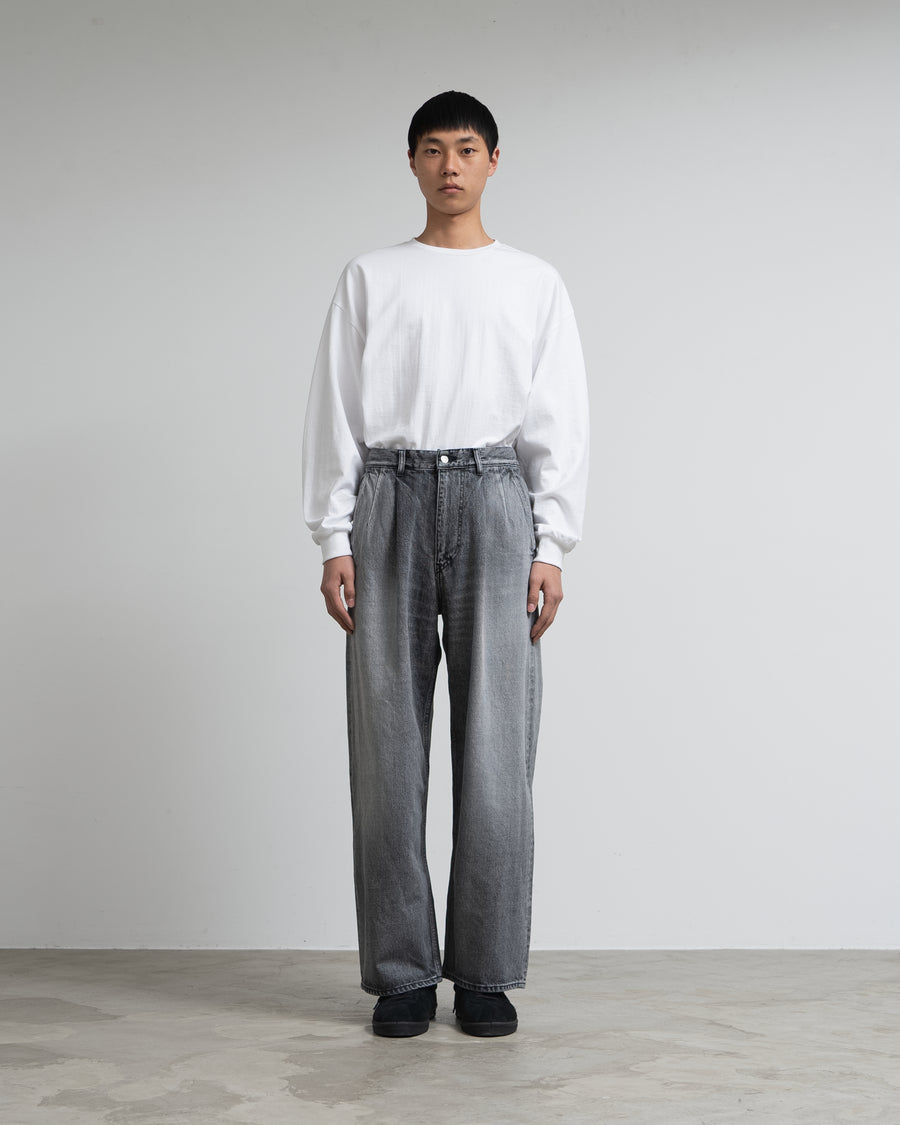Selvage Denim Two Tuck Pants -LIGHT FADE-
